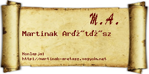 Martinak Arétász névjegykártya